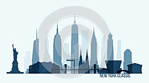New York skyline building vector illustration city