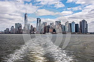 The New York Skyline from the decks of the Staten Island Ferry