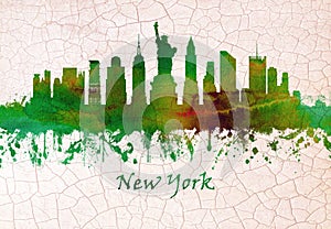New York skyline hand drawn