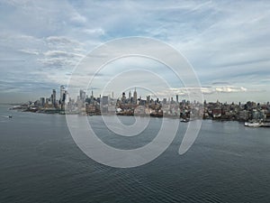 New York skyline landmarks skyscrapers. Travel to America. New York USA. View of Manhattan in New York. New York City