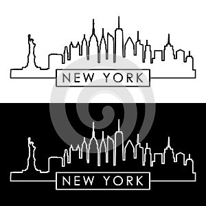 New York skyline. Linear style.
