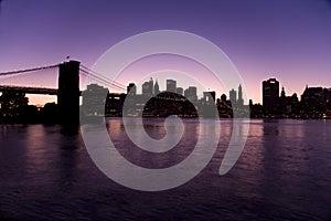 New York skyline at night