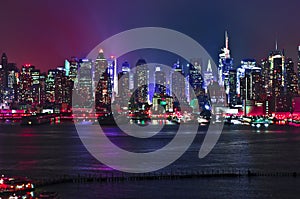 New york skyline night new jersey side high defintion contrast 2016