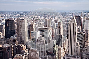 New York skyline seen from the top of the Rockefeller centre