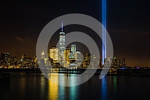 New York skyline with Tribute in Lights