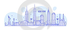 New York skyline USA vector city buildings vector