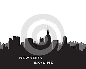 New York Skyline. Vector USA landscape. Cityscape with skyscrapers. City silhouette. Panorama city background. Skyline urban photo