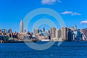 New York Skyline - View from East Side River to Manhatten - USA