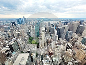 New York skyscrappers from above