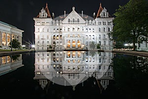 New York State Capitol Building at Night