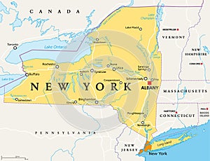 New York State NYS, political map