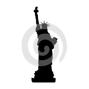 New York Statue of Liberty Vector silhouette. Black silhouette on white background