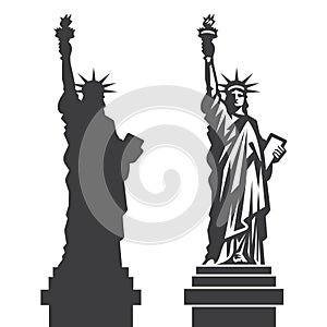 New York Statue of Liberty Vector silhouette photo