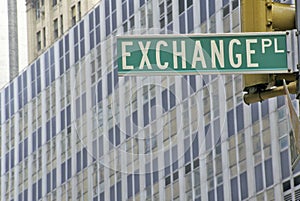 New York Stock Exchange street sign, Wall Street, New York City, NY