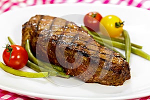 New York Strip Steak with green Beans