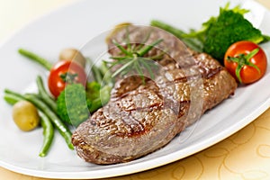 New York Strip Steak with Vegetables