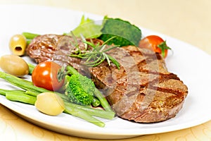 New York Strip Steak with Vegetables