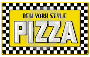 New York Style Pizza Sign Tin Embossed