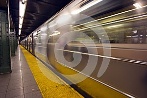 New York subway motion blur