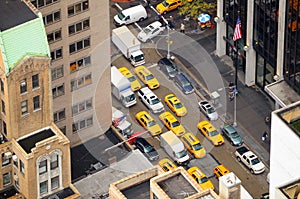 New York Taxi cabs aerial view photo