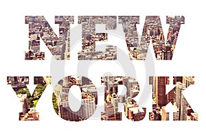 New York text sign