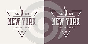 New York textured vintage vector t-shirt and apparel design, typography, print, logo, poster.