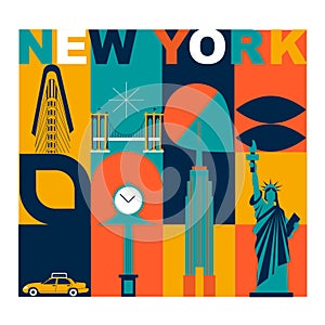 New York travel concept vector illustration