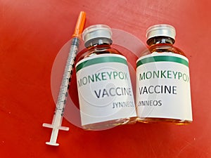 New york,United States of America 8 Jun 2022:Vaccine against monkeypox virus in stand outbreaks of pox monkey in Europe
