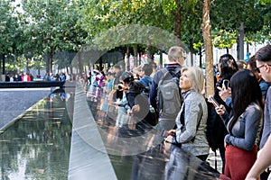 Memorial Pool at Ground Zero in Lower Manhattan, NYC