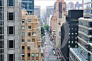New York, United States - Ariel view on the Lexington Avenue of New York City