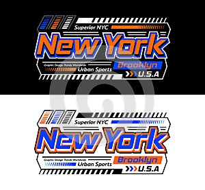 New York urban modern sports automotive typeface, for print on t shirts etc.