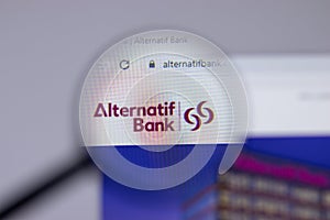 New York, USA - 26 April 2021: Alternatif Bank company logo close-up on website page, Illustrative Editorial