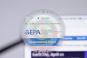 New York, USA - 26 April 2021: United States Environmental Protection Agency EPA logo close-up on website page, Illustrative