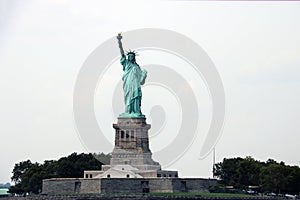 NEW YORK, USA - August 31, 2018: The Statue of Liberty on Liberty Island in New York Harbor, USA. It was designed by French