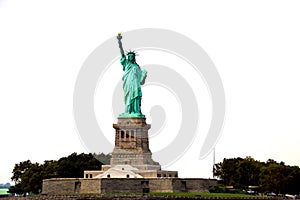 NEW YORK, USA - August 31, 2018: The Statue of Liberty on Liberty Island in New York Harbor, USA. It was designed by French