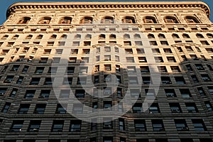 New York USA. classic old Flat Iron building, architecture and skyscrapers against bluesky, Manhattan,