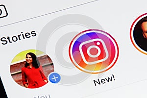 Instagram application menu