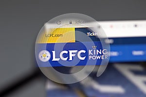 New York, USA - 15 February 2021: Leicester City LCFC website in browser with company logo, Illustrative Editorial