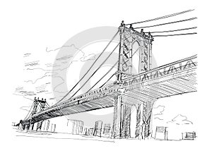 New York. USA. Hand drawn. Vector illustration