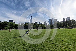 NEW YORK - USA - 14 JUNE 2015 people in central park on sunny sunday