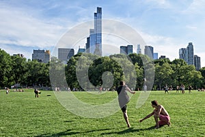 NEW YORK - USA - 14 JUNE 2015 people in central park on sunny sunday
