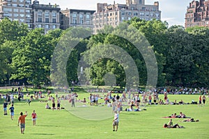 NEW YORK - USA - 14 JUNE 2015 people in central park on sunny sunday