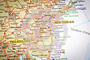 New York USA on a map