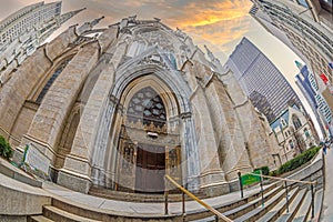 Exterior of Saint Patrick Cathedral, Manhattan, New York, USA