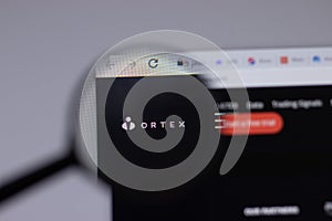 New York, USA - 18 March 2021: Ortex company logo icon on website, Illustrative Editorial