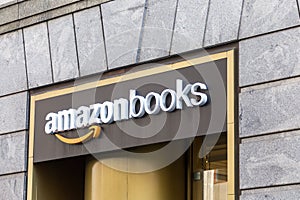 NEW YORK, USA - MAY 17, 2019: Amazon Books store in New York City. It is a chain of retail bookstores owned by the