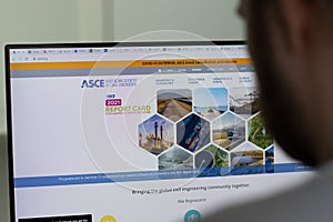 New York, USA - 1 May 2021: American Society of Civil Engineers ASCE company website on screen, Illustrative Editorial