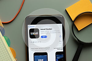 New York, USA - 26 October 2020: ininal Cuzdan mobile app logo on phone screen close up, Illustrative Editorial