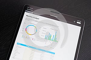 Monthly budget spreadsheet charts