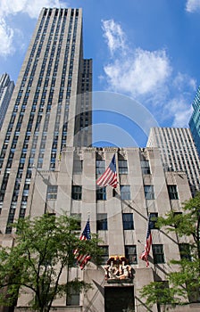 Rockefeller Center is a large complex of commercial buildings located in the center of Midtown Manhattan